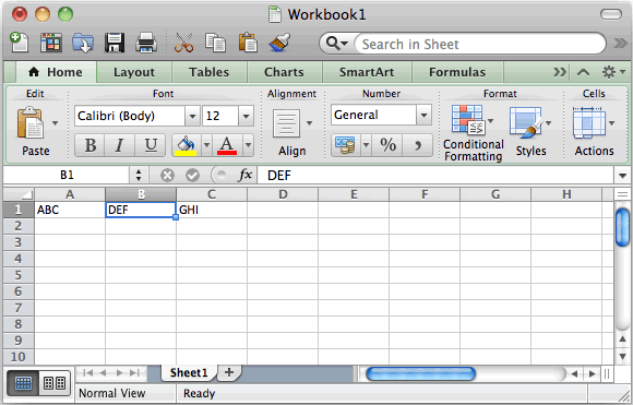 command insert column excel for mac
